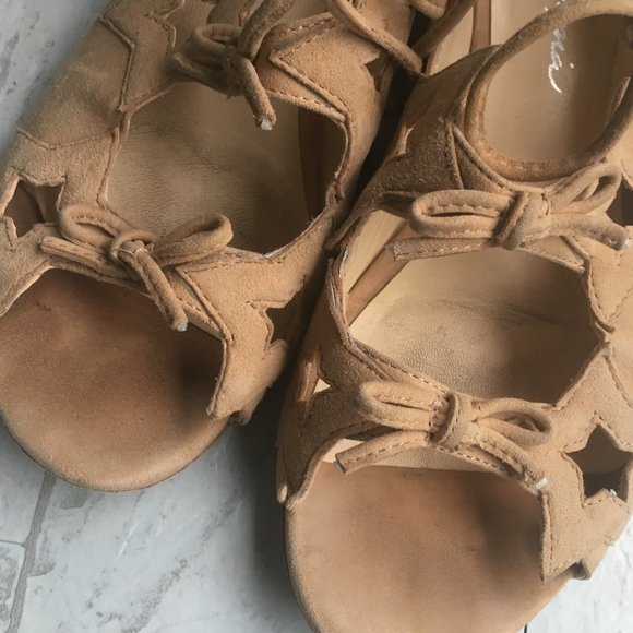 ISA TAPIA Dawn Star Suede Lace Up Flats Gladiator - Picture 4 of 8